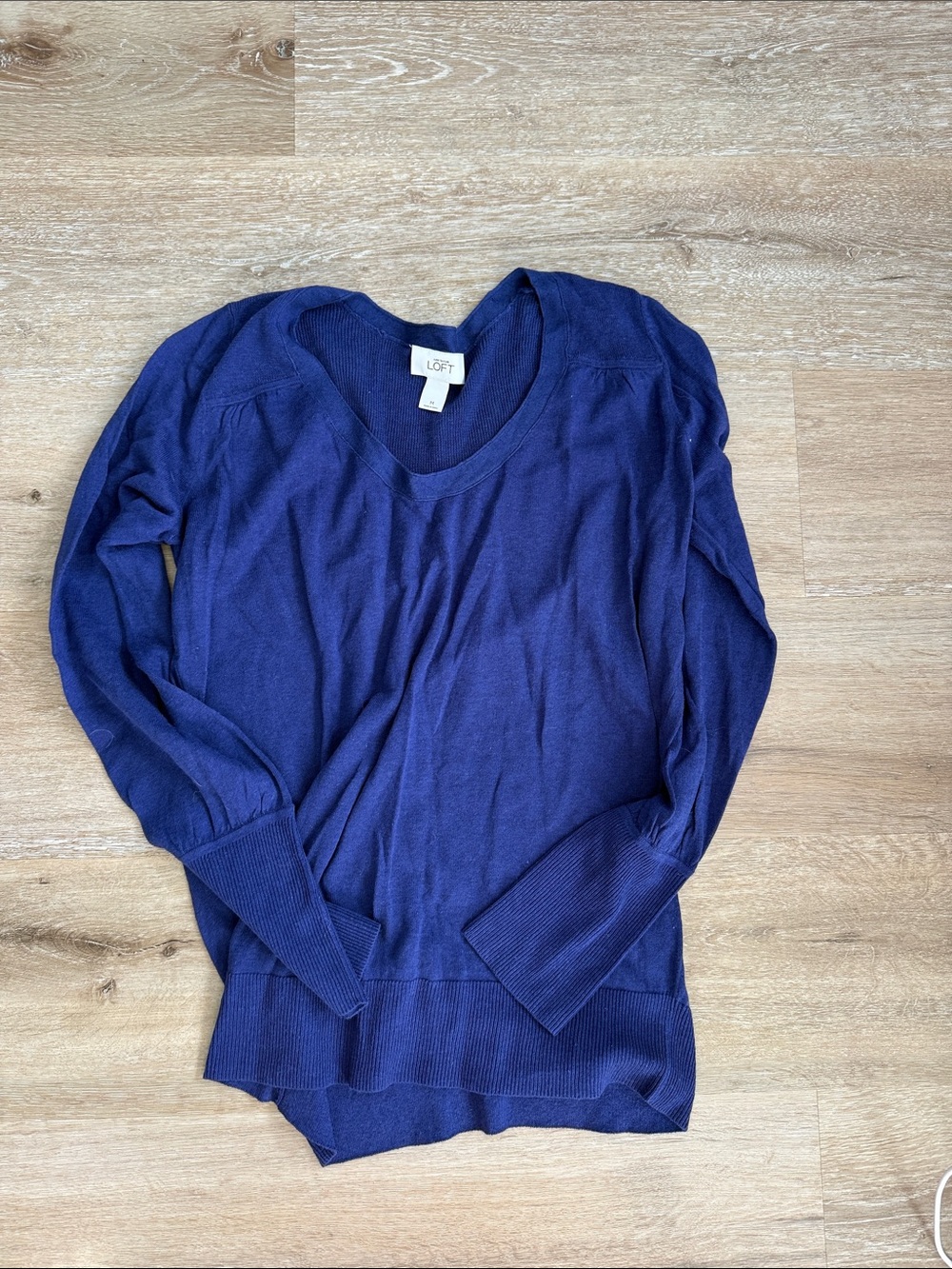 LOFT Deep Blue V-Neck Lightweight Sweater